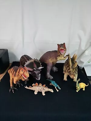 Toy Dinosaurs Bundle X 7 T-Rex Stegosaurus Triceratops Etc • £4.99