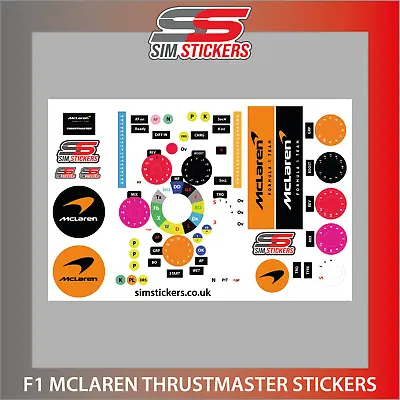 Thrustmaster McLaren F1 Add-On Wheel Stickers For Car Simulator • £9.50