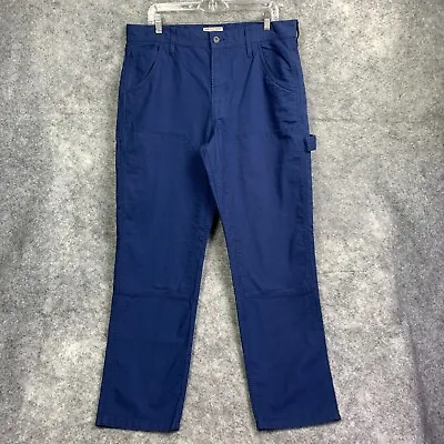 J.Crew Wallace & Barnes Carpenter Pant Mens 35 X 32 Blue Canvas Painter NWT • $99.99