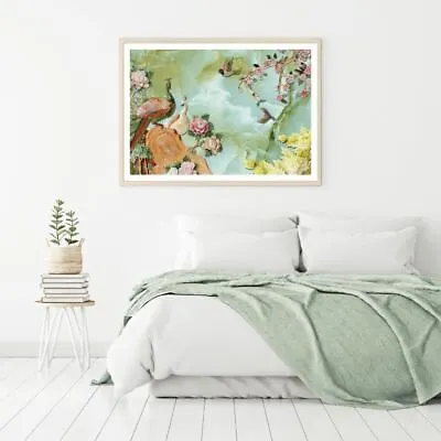 $12.90 • Buy Peacock Birds & Flowers 3D Design Print Premium Poster High Quality Choose Sizes