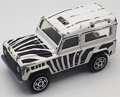 Majorette LAND ROVER 1:60 No 266 White Zebra Toy Car VINTAGE Rare • £3.99