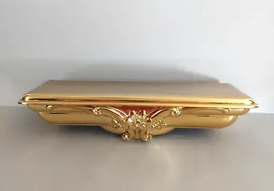 Vtg Gold Wall Shelf Plastic Hollywood Regency MCM Shiny Floral Ornate Mod 15.5  • $22.78