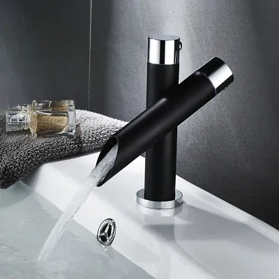 £29.99 • Buy Modern Bathroom Basin Sink Mixer Tap Single Lever Monobloc Brass Black Taps~
