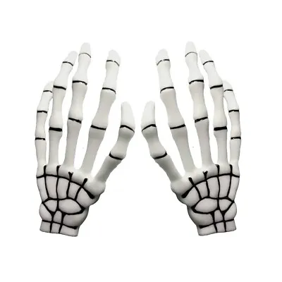 Pair Of Skeleton Hand Hair Clips Gothic Punk Style Halloween Costume Bones Claw • $6.49