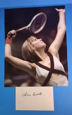 CHRIS EVERT Signed 3x5  Index Card Plus 8x11 Color Magazine Photo Tennis • $34.95