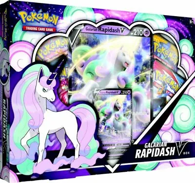 $18.95 • Buy Pokemon TCG Galarian Rapidash V Collection Box - 4 Booster Packs! NEW SEALED