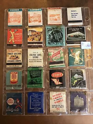 Lot Of 20 Mixed Vintage British Colombia BC Empty Matchbook Covers  #106 • $7.28