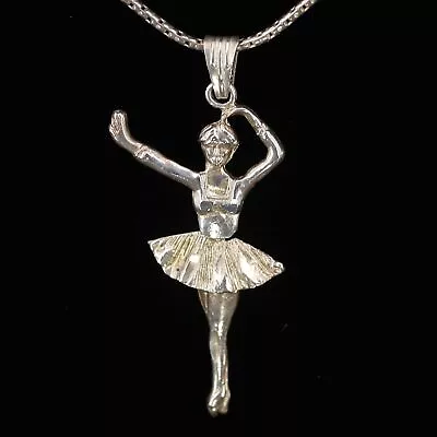 VTG Sterling Silver - MEXICO Ballerina Dancer Pendant 17  Necklace - 6.5g • $2.99