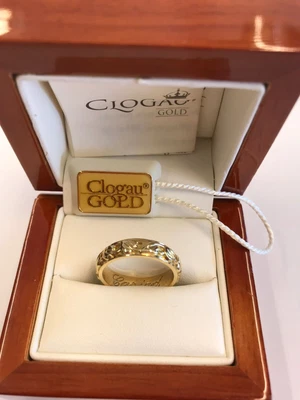 £649 • Buy 18ct Welsh Gold Wedding Ring Band Clogau 'Cariad' Love Size N 4,6mm 6.44 Grams