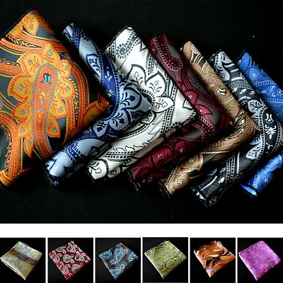 Lot 1~50 Packs 10  Men Paisley Stain Pocket Square Handkerchief Wedding • $6.99