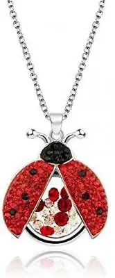 Cute Red And Black Ladybug Beetle Necklaces Locket Pendant Chain Jewelry Gifts • $77.23
