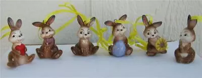 Goebel Porcelain Set Of 6 Easter Bunny Rabbit Ornaments New With Box Germany • $17.60