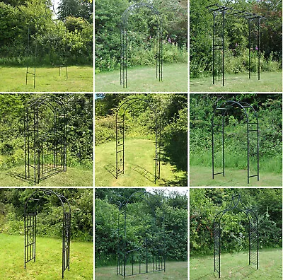 £44.99 • Buy Metal Garden Arch Arches Arbours Rose Climbing Plant Support Trellis Frame