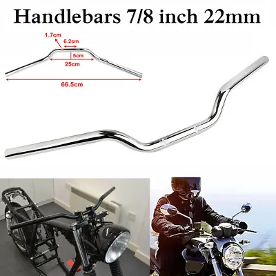 7/8  22mm Motorcycle Handlebar Drag Bar Chrome For Harley Honda Suzuki Yamaha • $25.99