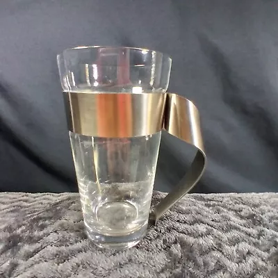 Villeroy & Boch New Wave 1748 Drinking Glass Mug Stainless Twisted Handle 6   • $19.99