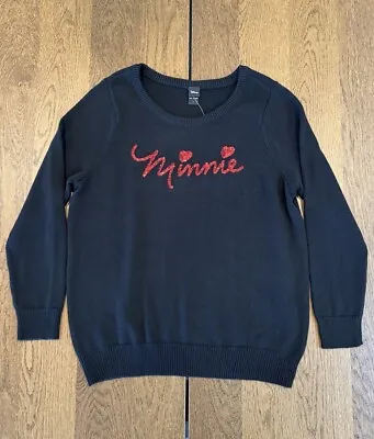 Torrid Disney Minnie Mouse Red Sequin Knit Sweater Women’s 1/XL Black Scoop Neck • $34