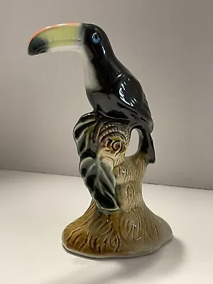 Vintage Toucan Bird Figurine Ceramic Decor Made In Brazil 204B 7 X4  Paint Flaw • $14.95