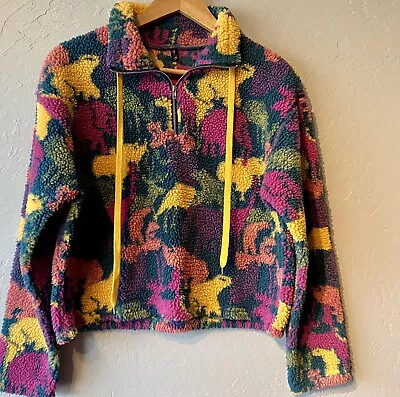 ZAFUL Women's Coat Fleece Size 6 Short Fuzzy Colorful Fleece Elephants  A23 • £15.41