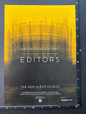 EDITORS - AN END HAS A START 8X11  Original Magazine Advert M83 • $6.21
