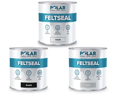 £23.99 • Buy Polar Felt Roof Paint - Felt Seal, Waterproof Roof Sealant - Black, Grey & Clear