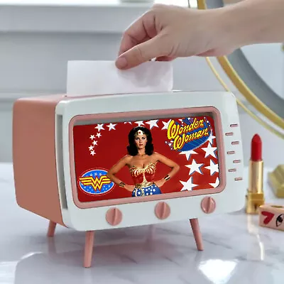 Wonder Woman Show TV Set Kleenex Dispenser Box Smartphone Holder Lynda Carter • $19.99