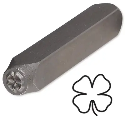 Steel Stamp Punch Tool Design Embellish Metal Plastic Blanks Four Leaf Clover 8 • $11.99