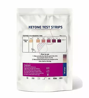 £2.99 • Buy Ketone Test Strips Accurate Keto Strips For Testing Ketones In Urine Kit 100x