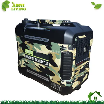 240V Camouflage Inverter Generator 2KW Max 1.7KW Rated Pure Sine Petrol Camping • $619.89