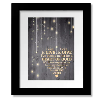$49 • Buy Heart Of Gold - Neil Young Love Song Lyric Music Print Wall Artwork Illustration