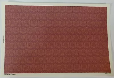 Dollhouse HALF SCALE Wallpaper 3 Sheets Dark Burgundy  Peregrine  1:24 Scale • $7.61