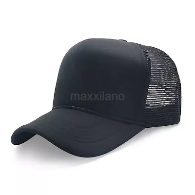 Trucker Hat Foam Mesh Baseball Cap Snapback Adjustable Plain Solid Men Sport Cap • $8.45