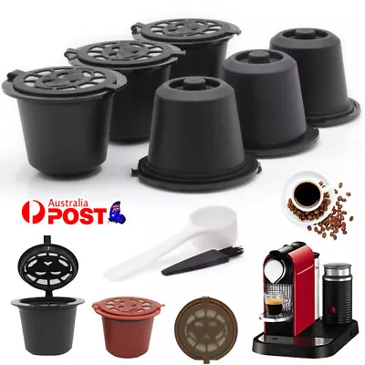 6PCS Refillable Reusable Coffee Filter Capsule Pods For Nespresso Maker Machine • $15.44