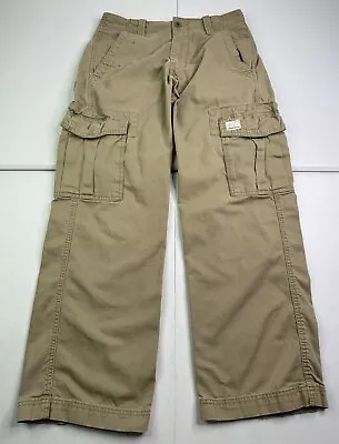 Vtg Levis Y2K Cargo Pants Beige Tan Loose Baggy Wide Leg Skater Grunge 30x32 EUC • $49.95