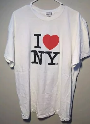 I Love NY I Heart New York Classic Short Sleeve T-shirt White Gildan 100% Cotton • $12