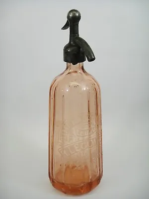$450 • Buy Pink Glass Old French Seltzer Seltz Selz Bottle Marked Limonades Leconte Lisieux