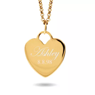 Personalized Name Heart Necklace Engraving Monogram Necklace For Woman • $18.99