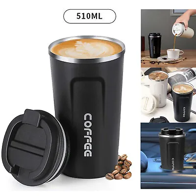 Insulated Travel Coffee Mug Cup Thermal Stainless Steel Flask Vacuum Thermos • £8.69