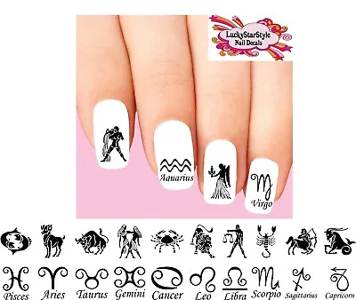 Waterslide Nail Decals Set Of 24 - Zodiac Signs Assorted • $2.10