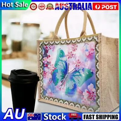 Linen Diamond Painting Tote Bag Replaceable Canvas For Women (Garden Butterfly) • $19.04