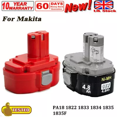 For Makita 18v Battery 4.8Ah PA18 1822 1823 1833 1834 8390D 4334D 194158-6 8391D • £12.89