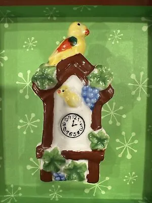 Vintage Cuckoo Clock Yellow Birds Wall Pocket 4” - Made In Japan • $12