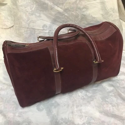 $89.99 • Buy Authentic Vintage Cartier Suede Boston Bag In Bordeaux