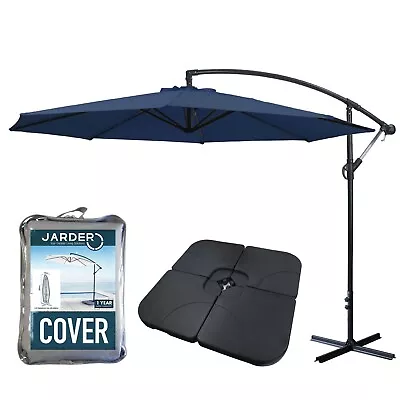 Jarder Libra Parasol Set Base Cover Umbrella Cantilever Garden Patio Outdoor • £199.95