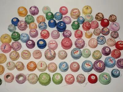 Lot Of 75 Vintage Small Balls Of Tatting Crochet Thread *USED* • $65