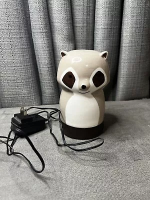 Candle Warmers Diffuser Essential Oils Airome Raccoon LED Light Ceramic Electric • $19.99