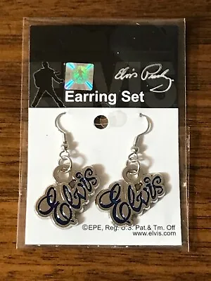 Elvis Presley Silver & Blue Signature Earring Set Brand New Sealed In Package! • $49.99