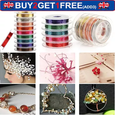 Soft Copper Wire Line For DIY Handmade Jewelry Making Dia 0.3/0.4mm Multi-colors • £3.99