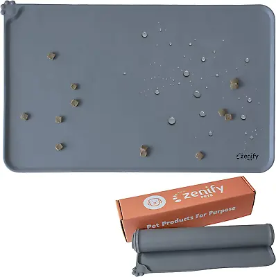 Zenify Pets Dog Cat Bowl Feeding Mat NonStick Silicone Pad For Food Water Kibble • $27.86