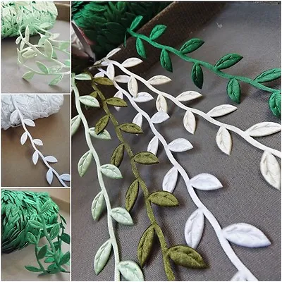 £1.20 • Buy  VINTAGE Satin Leaf Leaves Vine Garlands Ribbon Sew On Lace Trim Bridal 