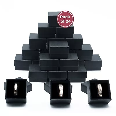 Wholesale Black Ring Gift Box With Foam And Velvet Insert 1.5 X 1.5 X 1.25 Inch • $432